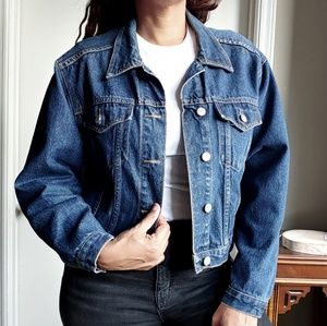 Vtg. Cropped Blue Jean Denim Jacket